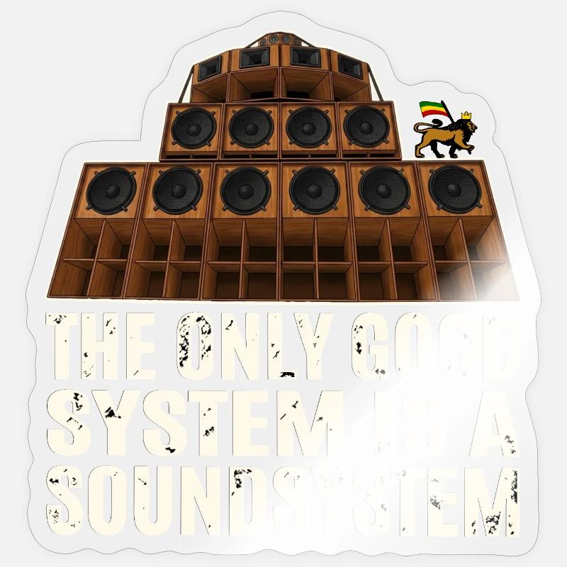 Soundsystem Reggae - Sticker Größe S (10 x 10 cm) - Transparent glänzend