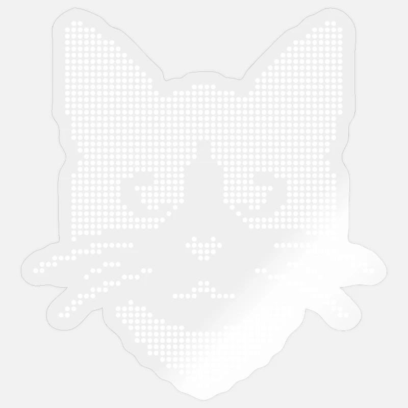 Halbton-Katzengesicht - Sticker Größe S (10 x 10 cm) - Transparent glänzend