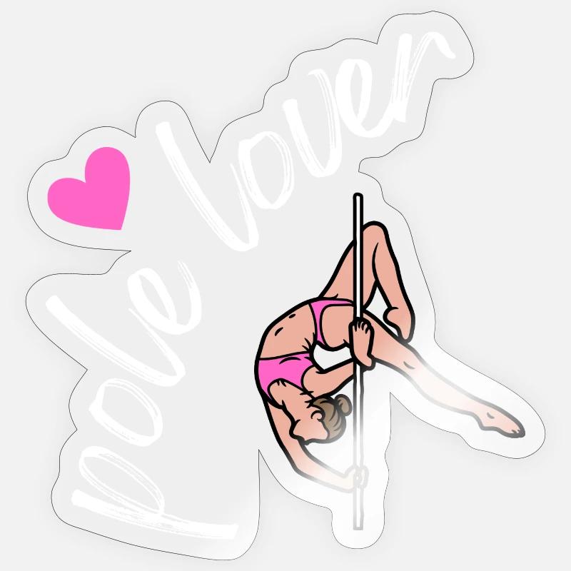 Pole Dance Love Power - Sticker size S (10 x 10 cm) - transparent glossy