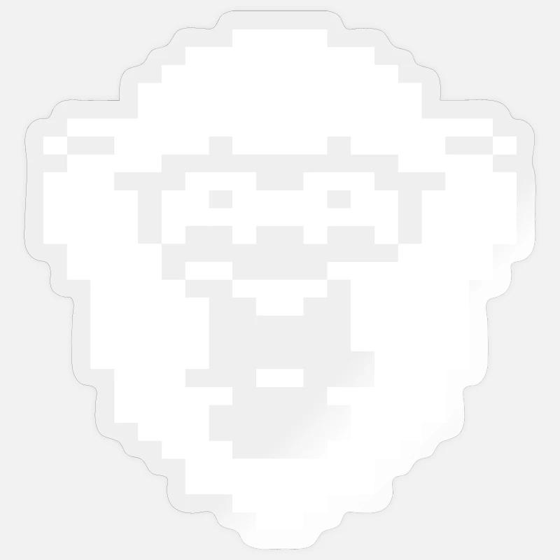 Retro Pixel Chimp Badge - Sticker size S (10 x 10 cm) - transparent glossy