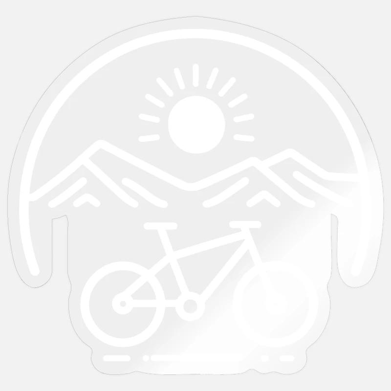 Mountain Panorama Bicycle Logo - Sticker size S (10 x 10 cm) - transparent glossy