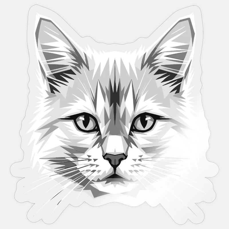 Chat Angora Chat Angora Chat Angora Mignons Chats Angora Sticker taille S (10 x 10 cm)
