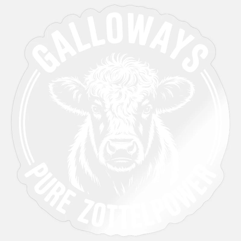 Galloway Beef Head - Sticker size S (10 x 10 cm) - transparent glossy