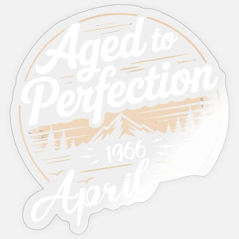 April 1966 birthday april 1966 - Sticker size S (10 x 10 cm) - transparent glossy