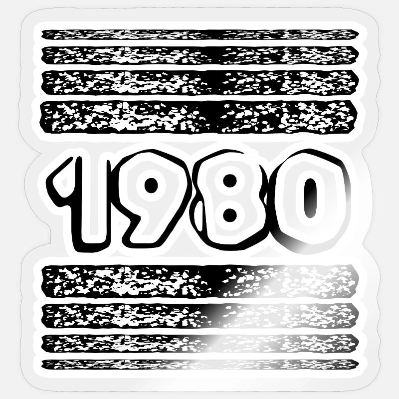 1980 - Sticker Größe S (10 x 10 cm) - Transparent glänzend
