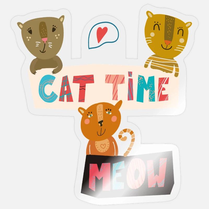 Amis des chats - Sticker taille S (10 x 10 cm) - brillant transparent