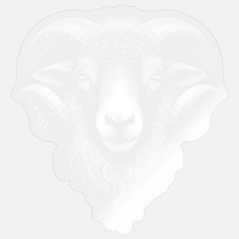 Ram - Sticker size S (10 x 10 cm) - transparent glossy