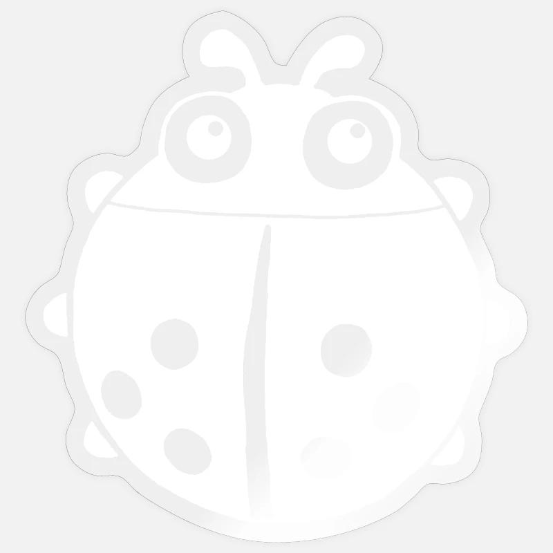 Coccinella bianca - Sticker formato S (10 x 10 cm) - trasparente lucido