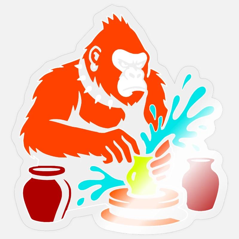 Gorilla Pottery Splash Studio Sticker size S (10 x 10 cm)