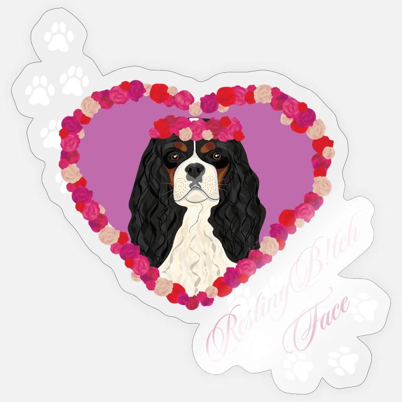 Resting B!tch Face Cavalier King Sticker size S (10 x 10 cm)
