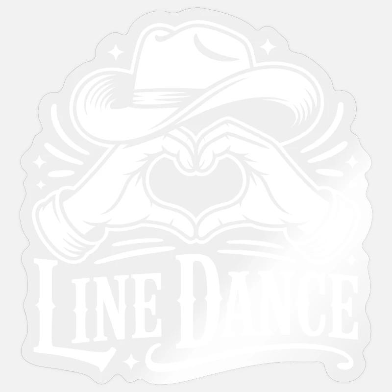 Line Dance Liebe - Sticker Größe S (10 x 10 cm) - Transparent glänzend