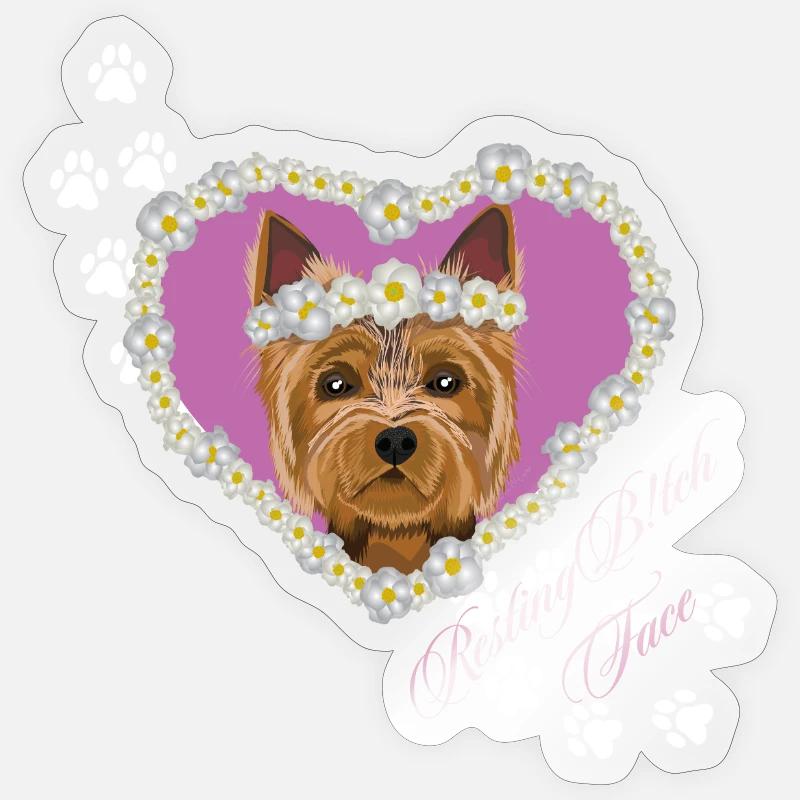 Resting B!tch Face Yorksire Terrier Sticker size S (10 x 10 cm)