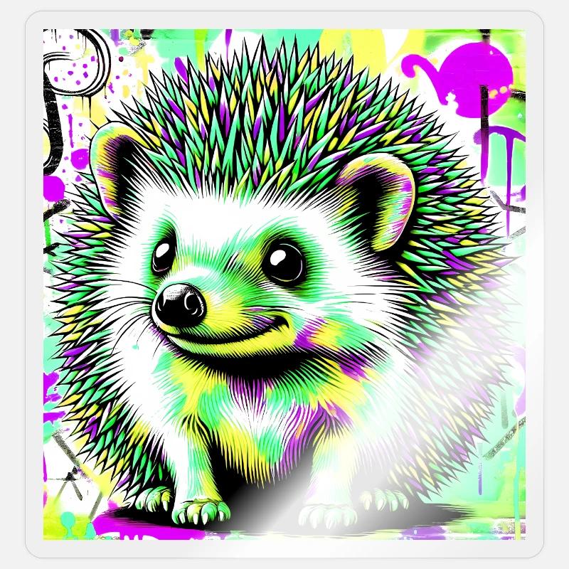 hedgehog Sticker size S (10 x 10 cm)