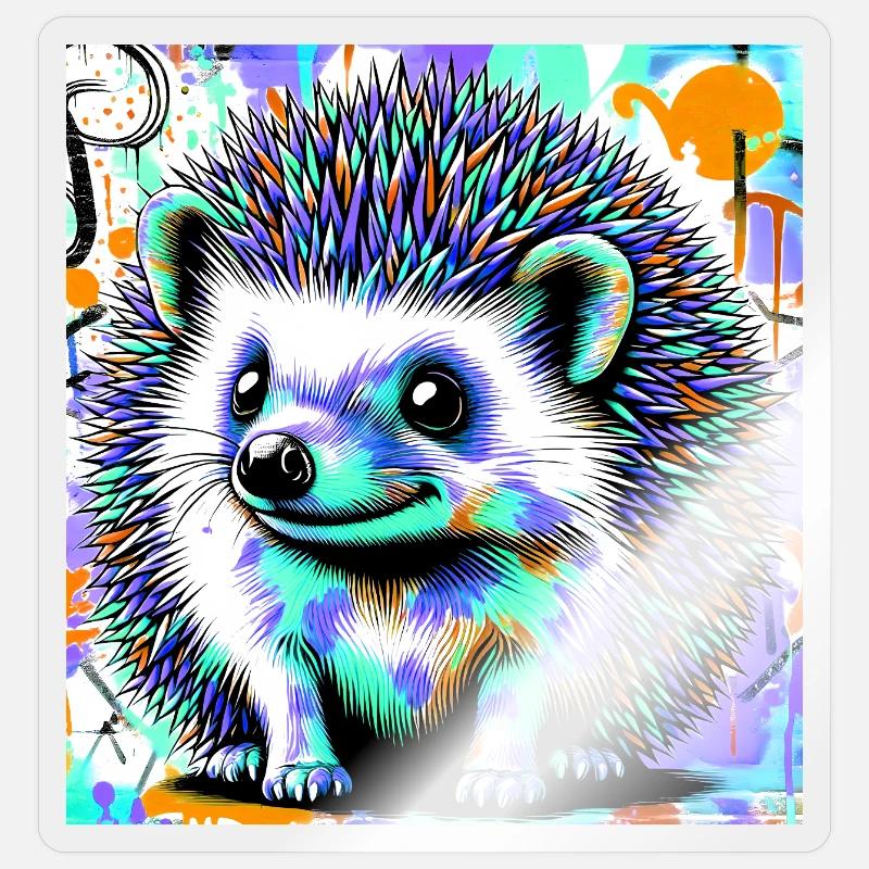 Igel - Sticker Größe S (10 x 10 cm) - Transparent glänzend