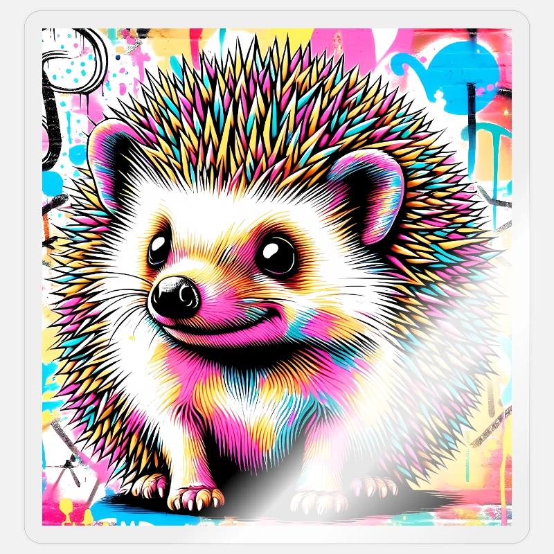 hérisson Sticker taille S (10 x 10 cm)