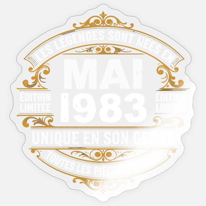 May 1983  - Sticker taille S (10 x 10 cm) - brillant transparent