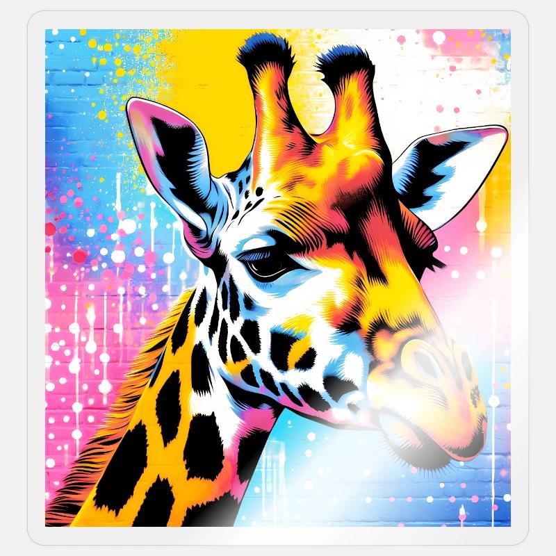 giraffe - Sticker size S (10 x 10 cm) - transparent glossy