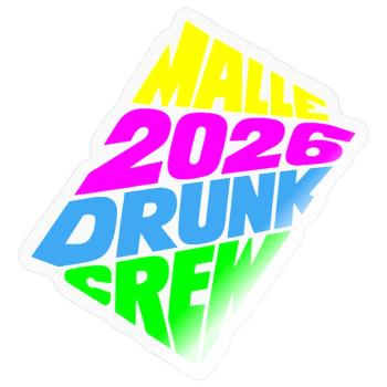 Malle 2026 Équipe Ivre - Sticker taille S (10 x 10 cm) - brillant transparent - Devant