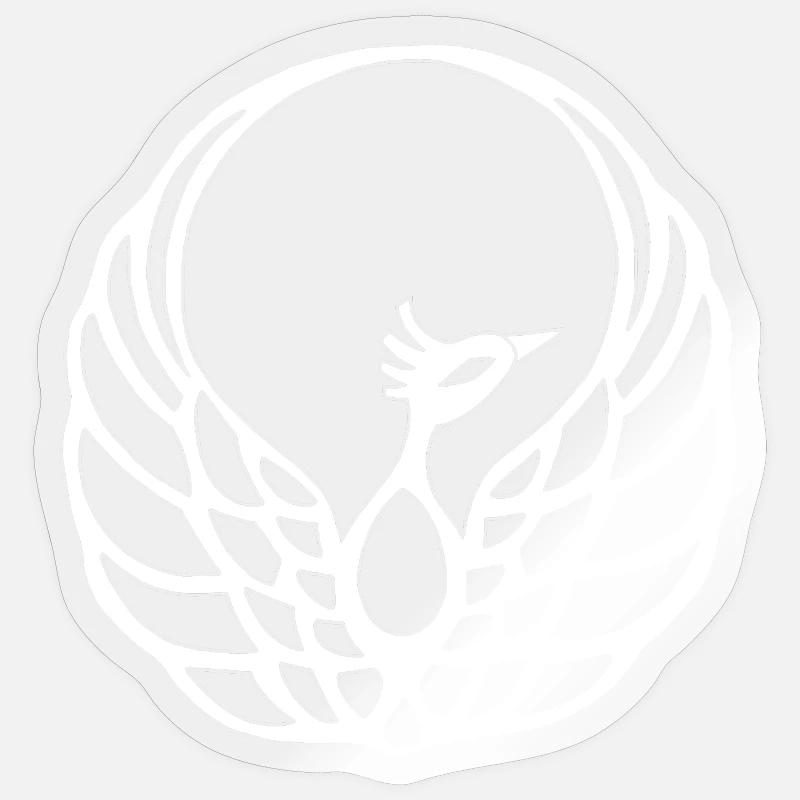 White Phoenix - Sticker size S (10 x 10 cm) - transparent glossy