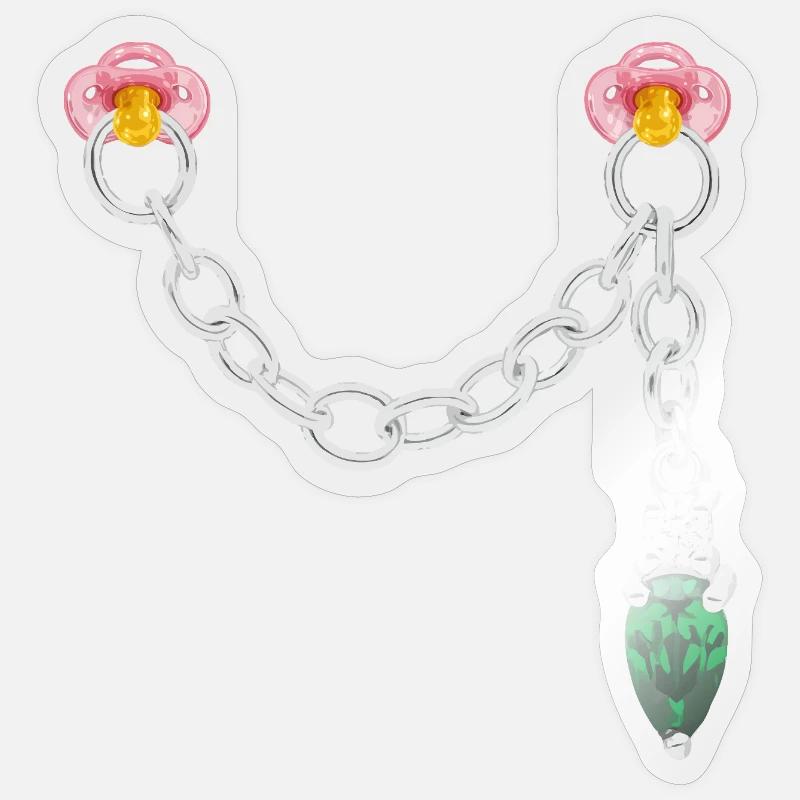 Silver connector - Sticker size S (10 x 10 cm) - transparent glossy