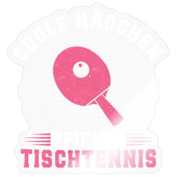 Coole Mädchen spielen Tischtennis  - Sticker Größe S (10 x 10 cm) - Transparent glänzend - Vorne