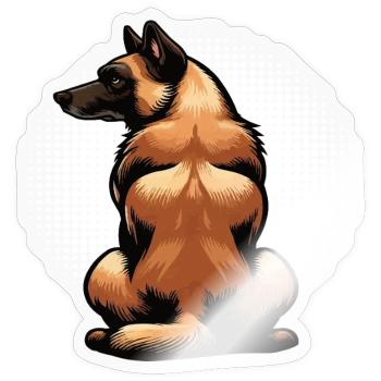 Malinois Belgian Shepherd Malinois Owner - Sticker size S (10 x 10 cm) - transparent glossy - Front