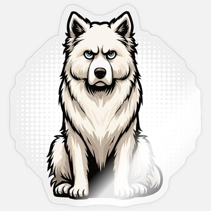 Weißer Schäferhund Schäferhund Schäferhunde - Sticker Größe S (10 x 10 cm) - Transparent glänzend