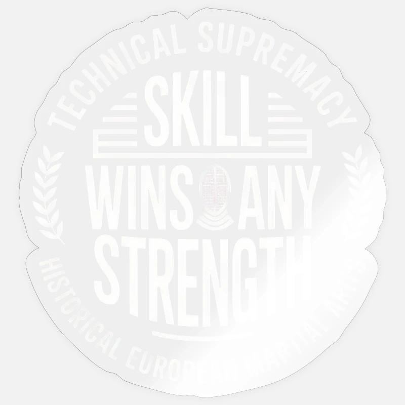 Skill Over Strength - Sticker size S (10 x 10 cm) - transparent glossy