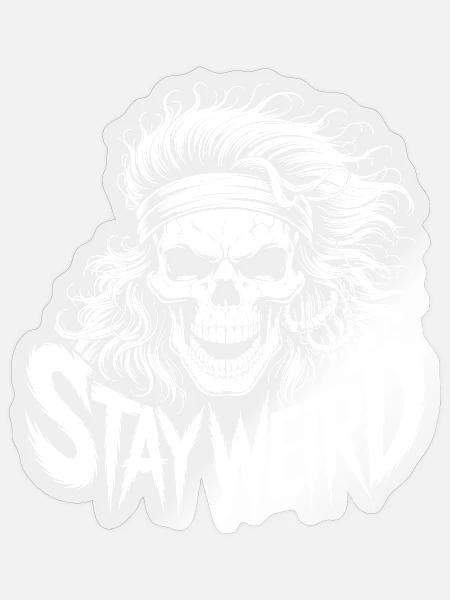 Stay Weird Skull Illustration - Sticker Größe S (10 x 10 cm) - Transparent glänzend