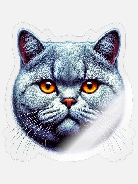 Britische Kurzhaarkatze - Sticker Größe S (10 x 10 cm) - Transparent glänzend