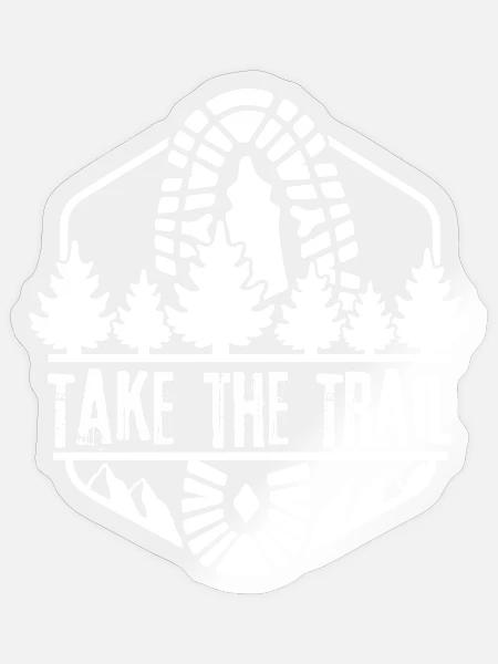 Take the Trail Waldpfad Silhouette - Sticker Größe S (10 x 10 cm) - Transparent glänzend