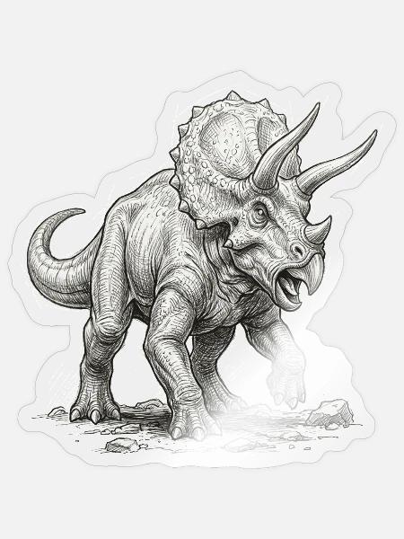 Triceratops Motiv Dinosaurier Urzeit Saurier - Sticker Größe S (10 x 10 cm) - Transparent glänzend