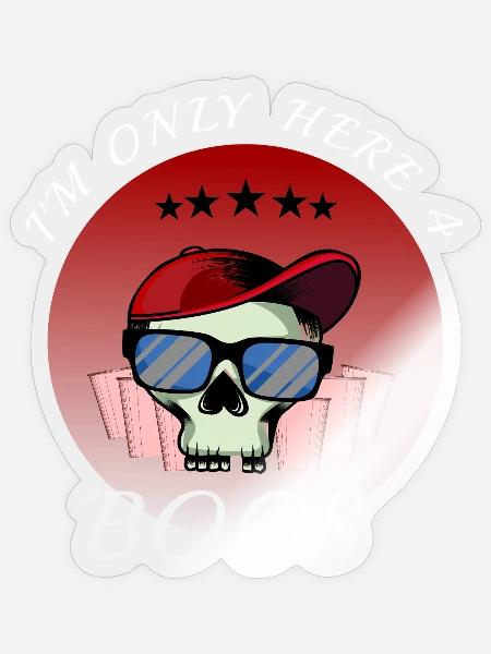 Lustige Halloween-Buhrufe - Sticker Größe S (10 x 10 cm) - Transparent glänzend