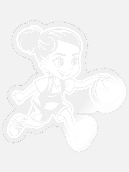 Lustiges Basketball Mädchen - Sticker Größe S (10 x 10 cm) - Transparent glänzend