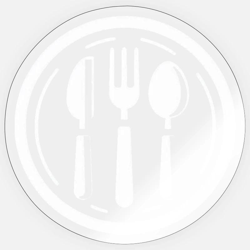 Couverts, Couteau, Fourchette, Cuillère - Sticker taille S (10 x 10 cm) - brillant transparent