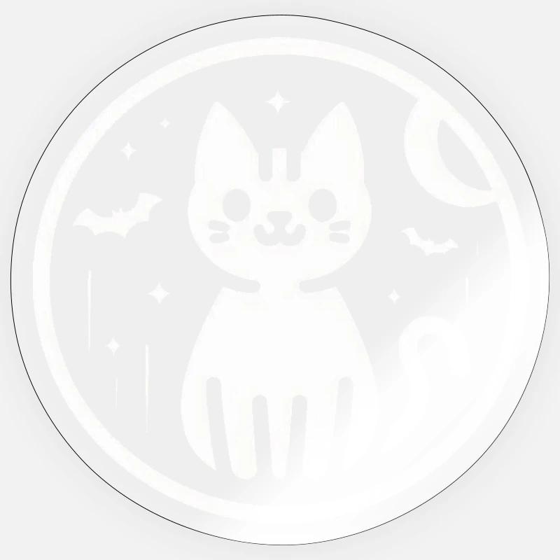 Cat Halloween Bat - Sticker size S (10 x 10 cm) - transparent glossy