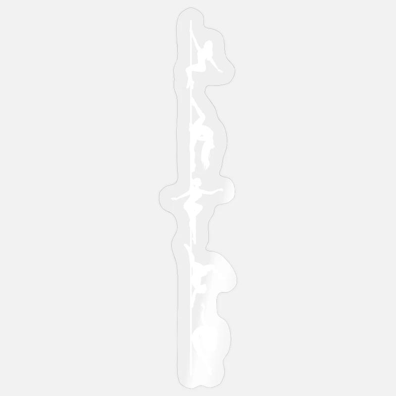 Pole dance Silhoutten blanc - Sticker taille S (10 x 10 cm) - brillant transparent