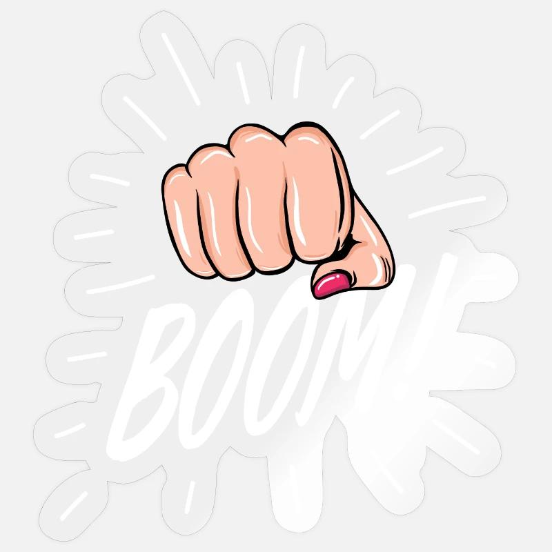 Strip Pop mit weiblicher Faust Sticker Größe S (10 x 10 cm)