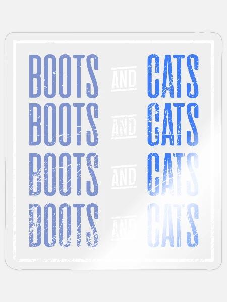 Stiefel und Katzen - Sticker Größe S (10 x 10 cm) - Transparent glänzend