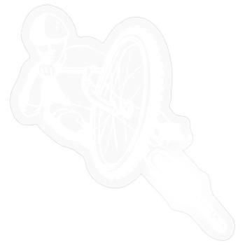 VTT - Descente - Sticker taille S (10 x 10 cm) - brillant transparent - Devant