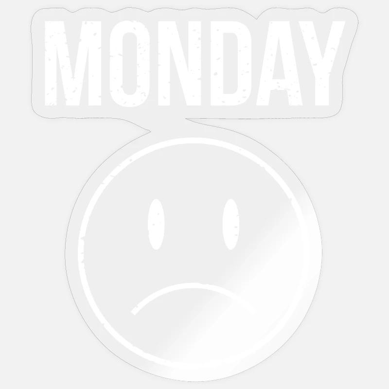 Lundi - Sticker taille S (10 x 10 cm) - brillant transparent