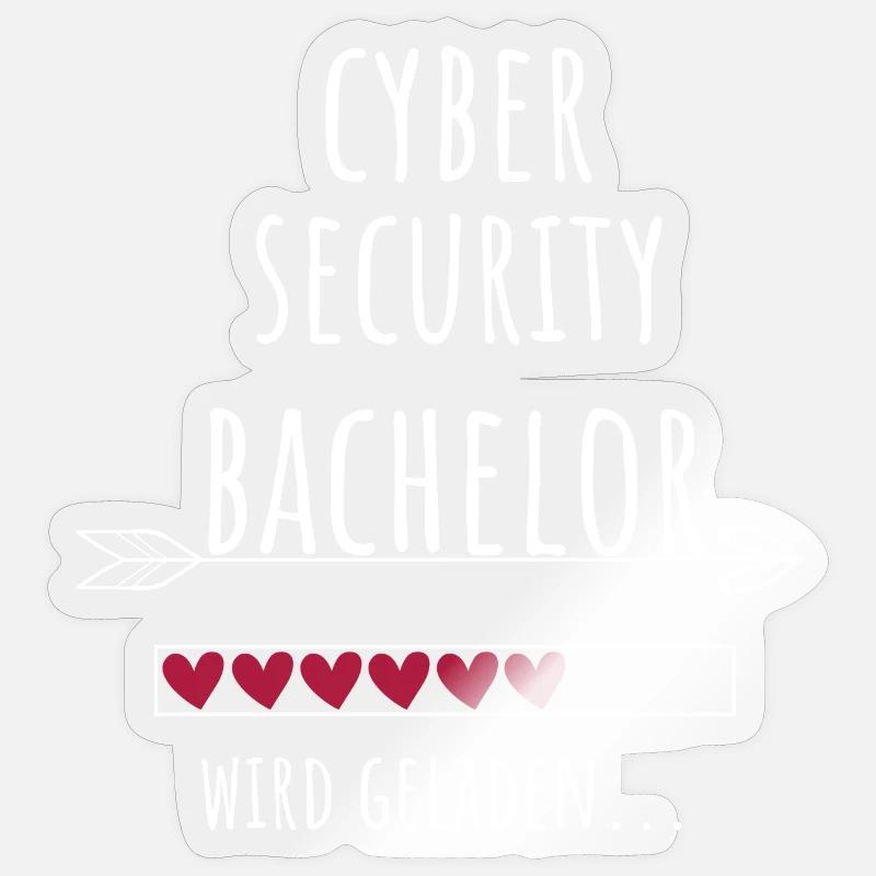 Cyber Security Bachelor Studium Geschenk - Sticker Größe S (10 x 10 cm) - Transparent glänzend