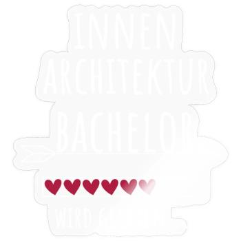 Innenarchitektur Bachelor Studium Geschenk - Sticker Größe S (10 x 10 cm) - Transparent glänzend - Vorne