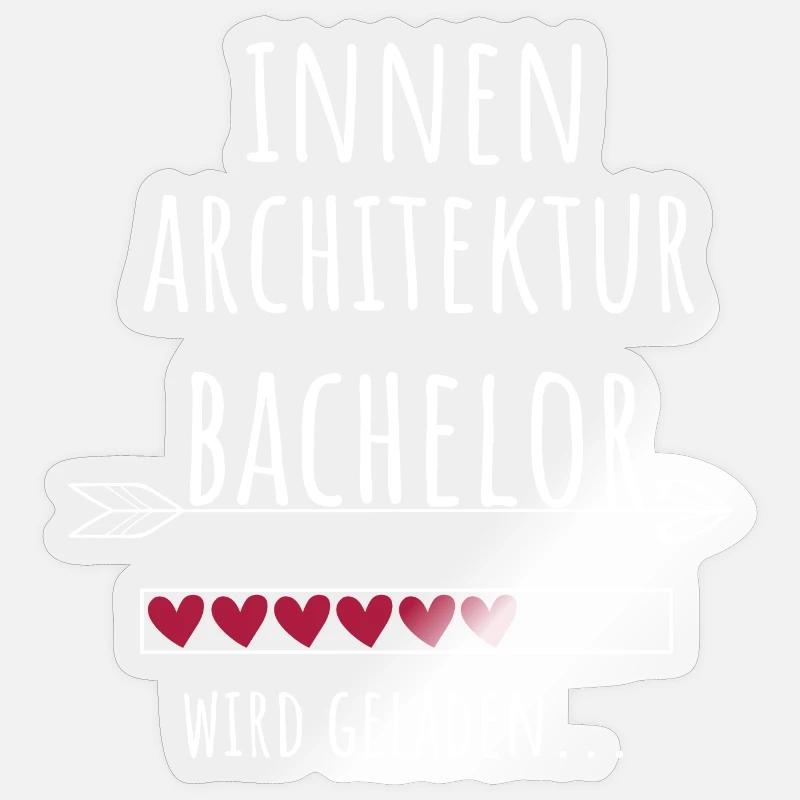 Innenarchitektur Bachelor Studium Geschenk - Sticker Größe S (10 x 10 cm) - Transparent glänzend