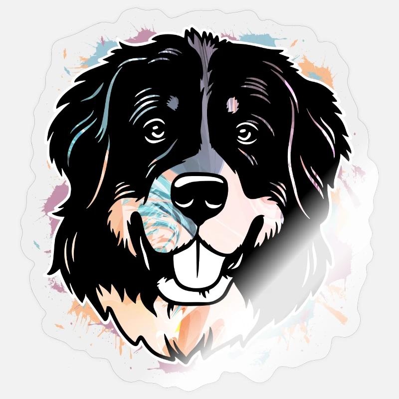 Bouvier bernois - Sticker taille S (10 x 10 cm) - brillant transparent