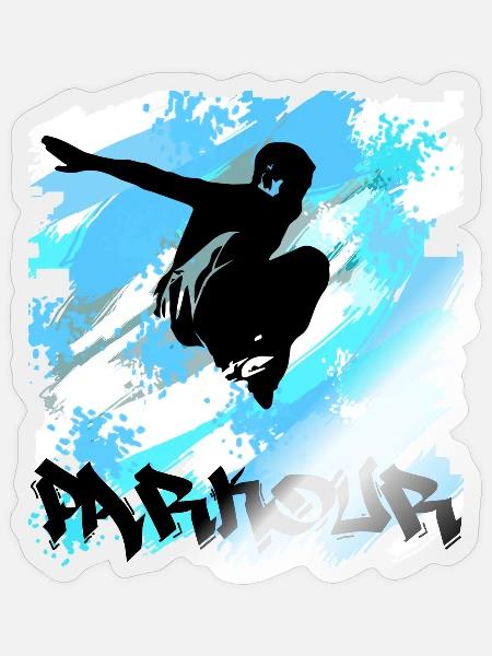 Parkour - Sticker Größe S (10 x 10 cm) - Transparent glänzend