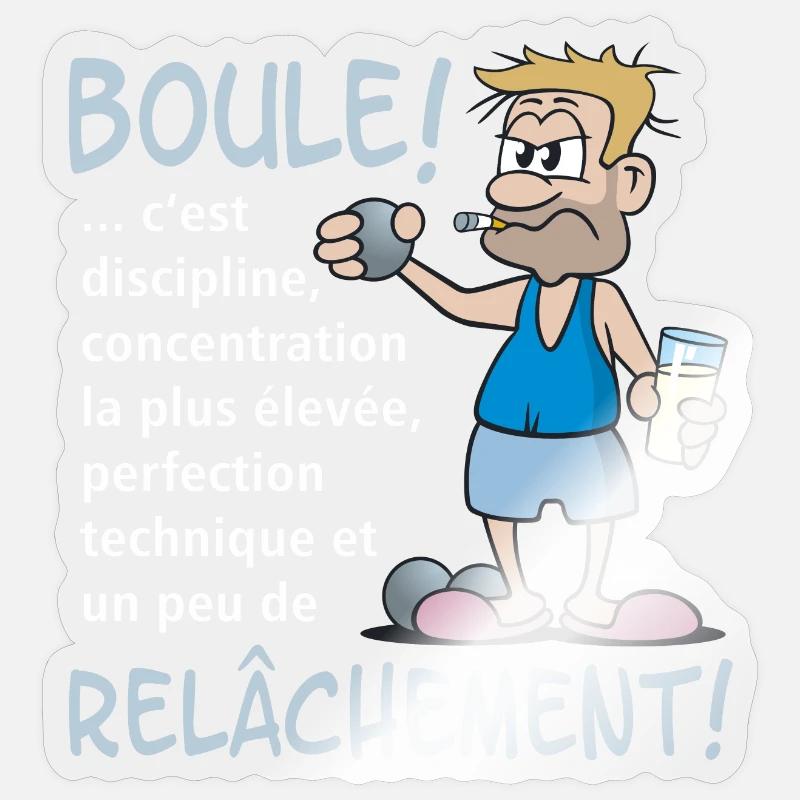 Boule Cartoon - un peu de relâchement! Sticker Größe S (10 x 10 cm)