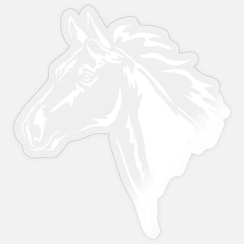 Pferd Kopf "Black Edition" - Sticker Größe S (10 x 10 cm) - Transparent glänzend