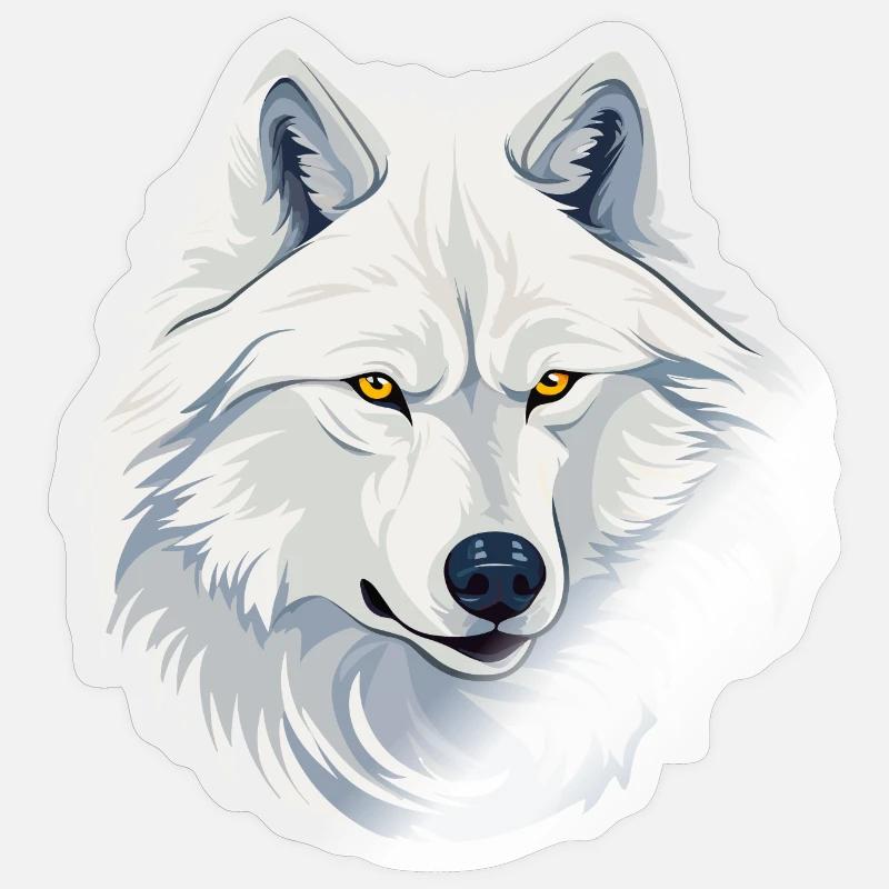 White Wolf - Sticker size S (10 x 10 cm) - transparent glossy