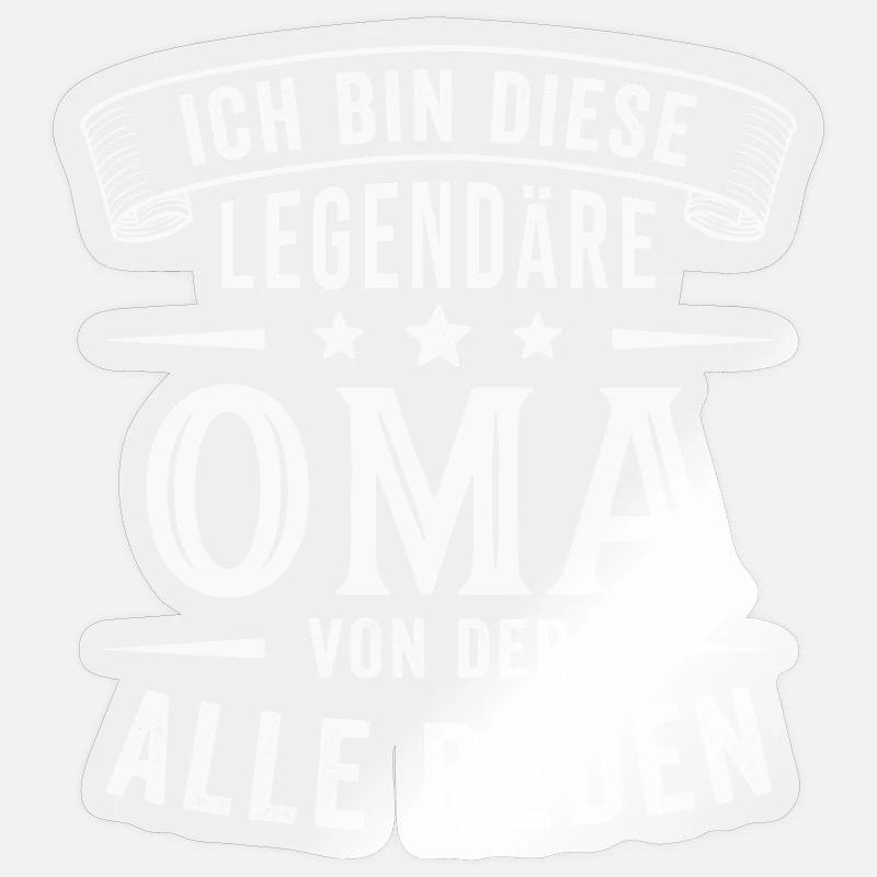 Oma Legende Großmutter Lustig Spruch - Sticker Größe S (10 x 10 cm) - Transparent glänzend